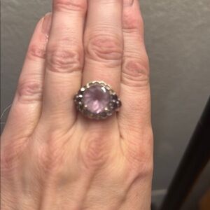 Vintage-Inspired Purple Ring with Ornate Design